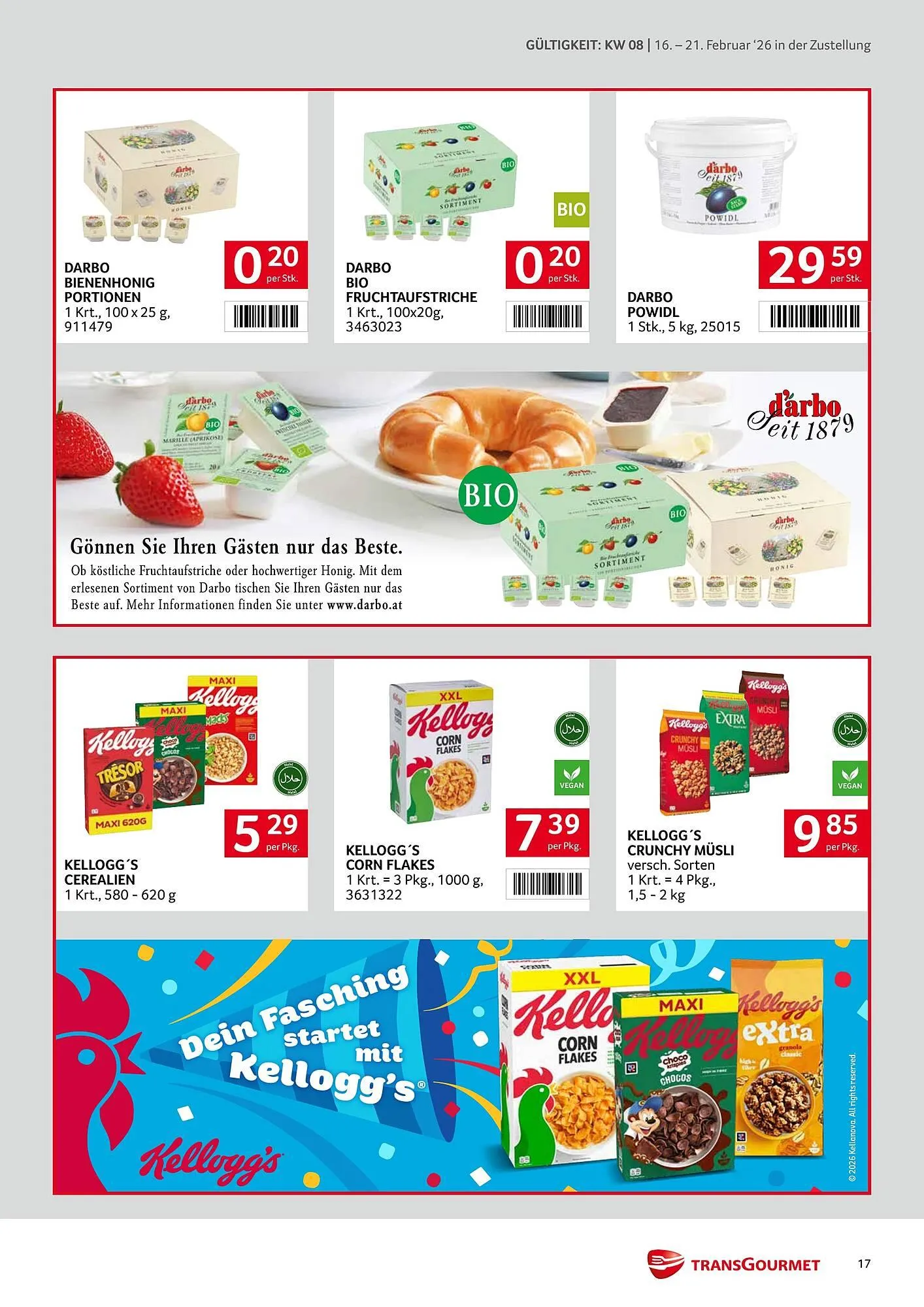 Transgourmet Flugblatt von 16. Februar bis 21. Februar 2026 - Flugblätt seite 17