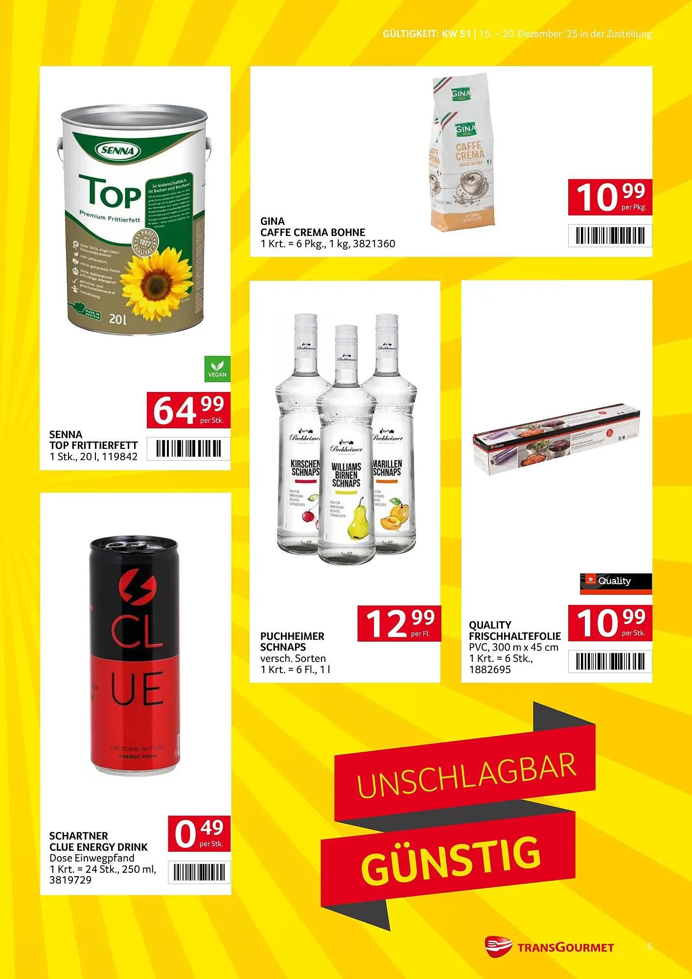 Transgourmet Flugblatt von 15. Dezember bis 20. Dezember 2025 - Flugblätt seite 5