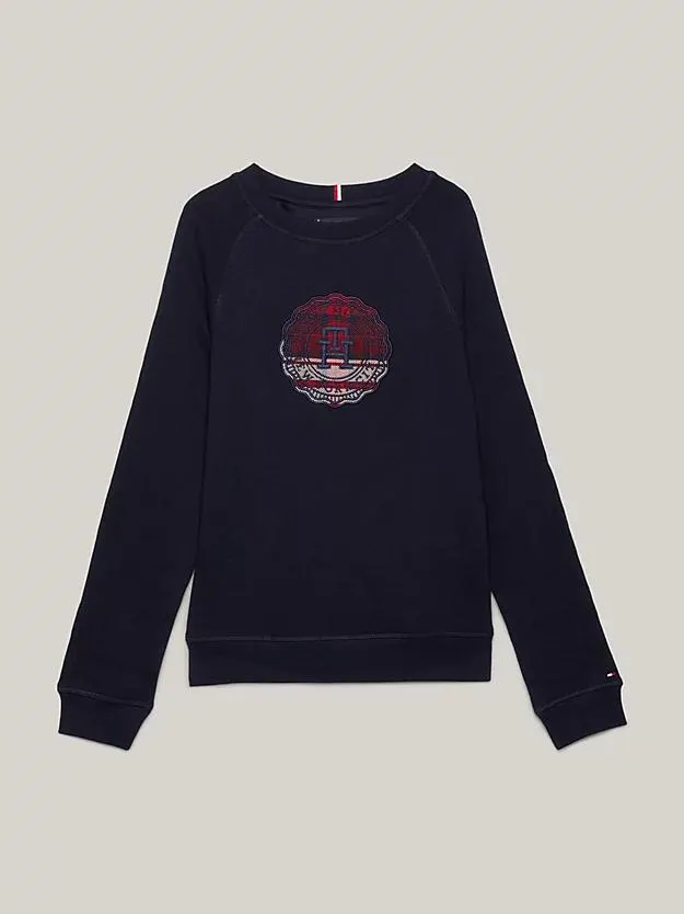 TH Monogram Sweatshirt mit Stempel-Logo