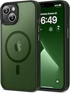 HOOMIL Starke Magnetische Hülle für iPhone 13, Kompatibel mit MagSafe, Kratzfeste Transluzente Matt Rückseite Handyhülle [Militärischer Fallschutz] Dünn Stoßfest Case Schutzhülle - Grün