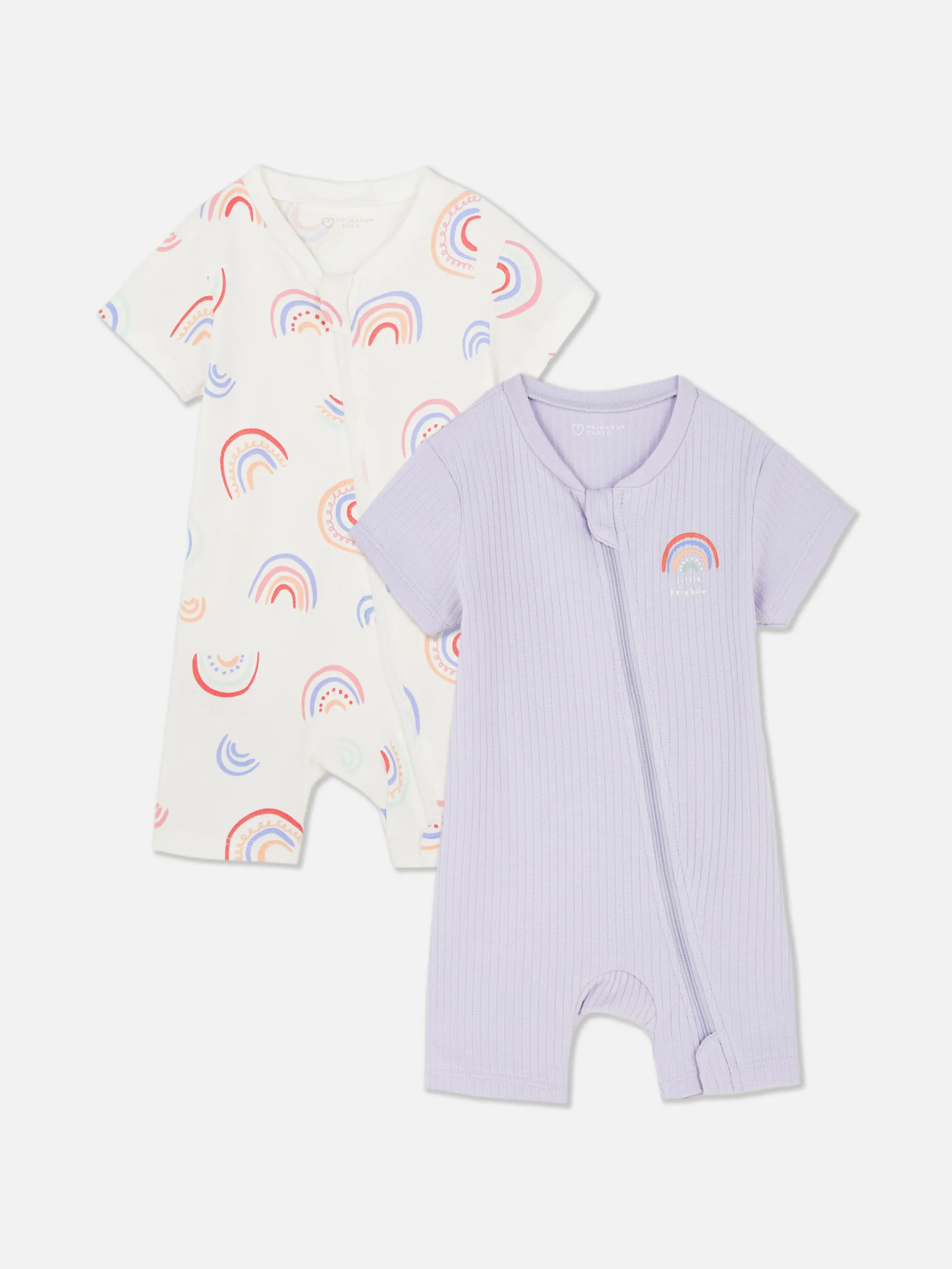 „Rainbow“ Strampler mit Reißverschluss, 2er-Pack