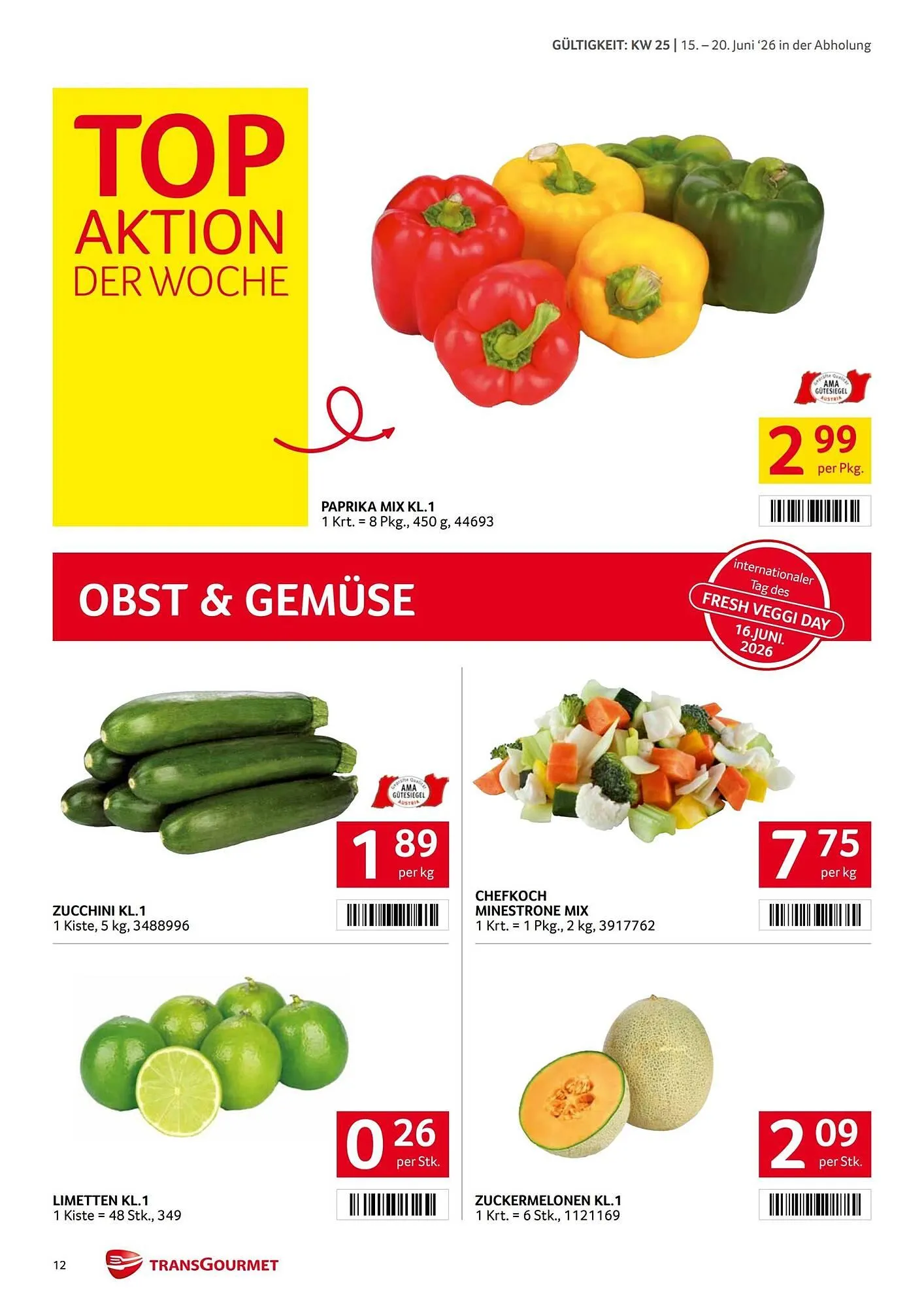 Transgourmet Flugblatt von 15. Juni bis 20. Juni 2026 - Flugblätt seite 12