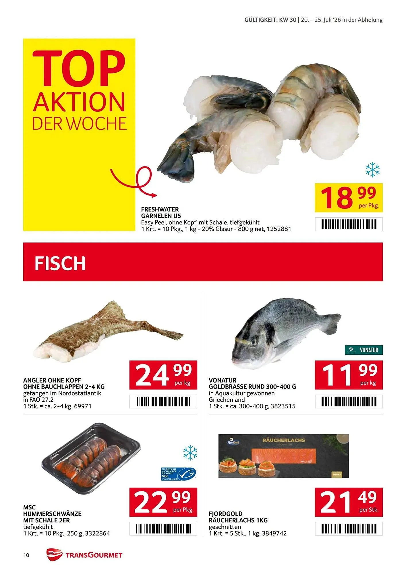Transgourmet Flugblatt von 20. Juli bis 25. Juli 2026 - Flugblätt seite 10