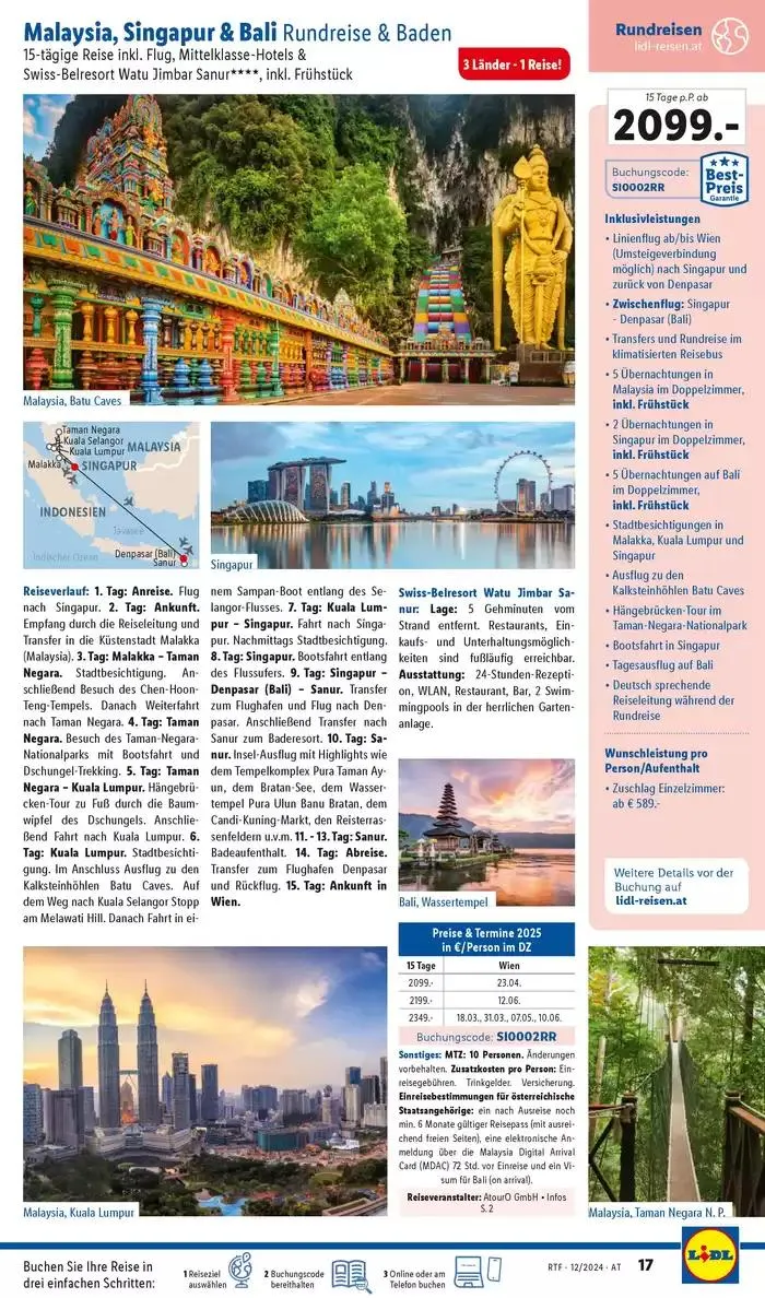 Aktuelle Reiseprospekte Themenprospekt Dezember von 13. Dezember bis 15. Jänner 2025 - Flugblätt seite  17