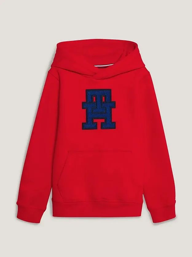 TH Monogram genderneutraler Fleece-Hoodie