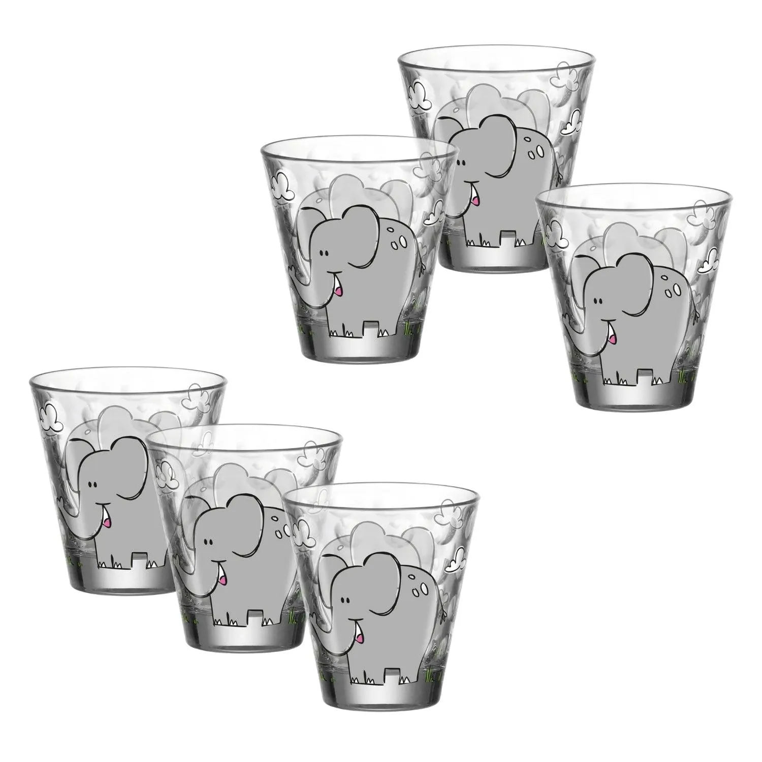 Kinderbecher BAMBINI OPTIC 215ml Elefant 6er-Set