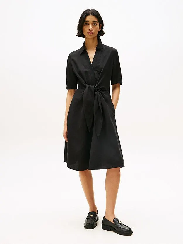 Relaxed Fit Midikleid aus Leinenmix