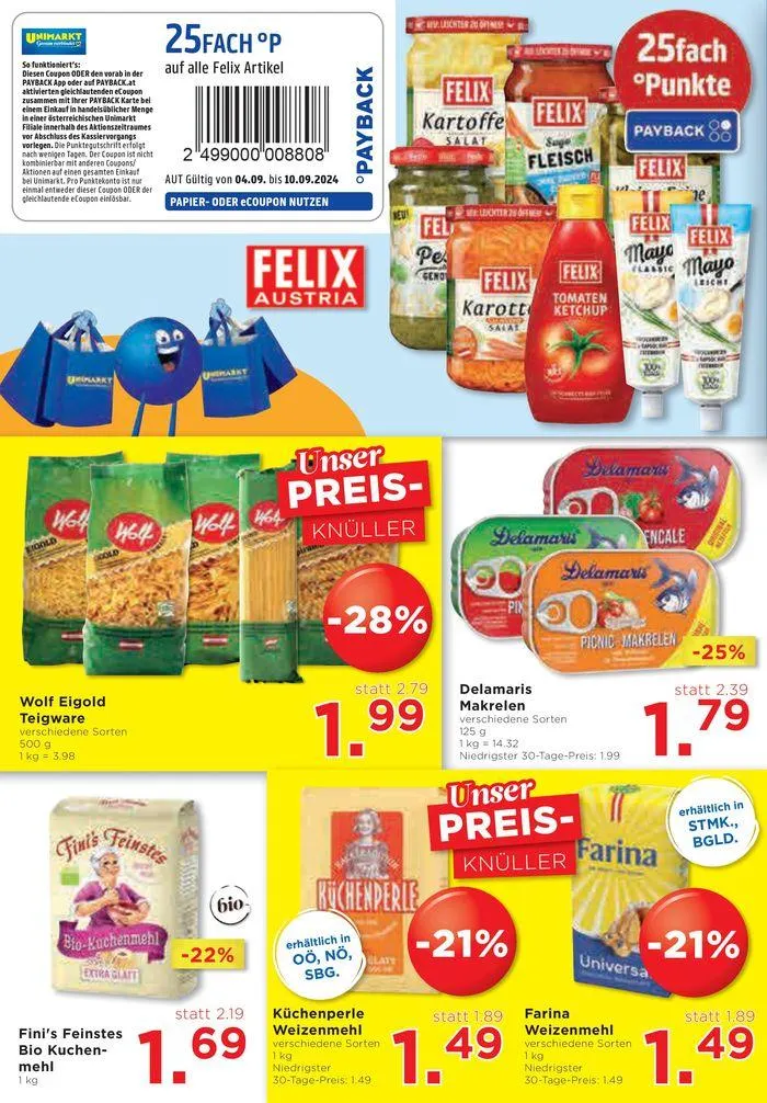 Unimarkt flugblatt von 4. September bis 10. September 2024 - Flugblätt seite 10