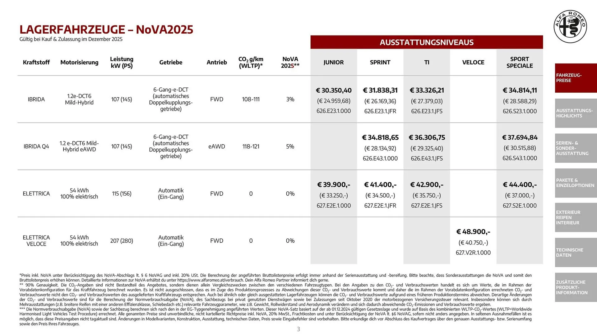 Alfa Romeo Flugblatt von 1. Dezember bis 31. Dezember 2025 - Flugblätt seite 3