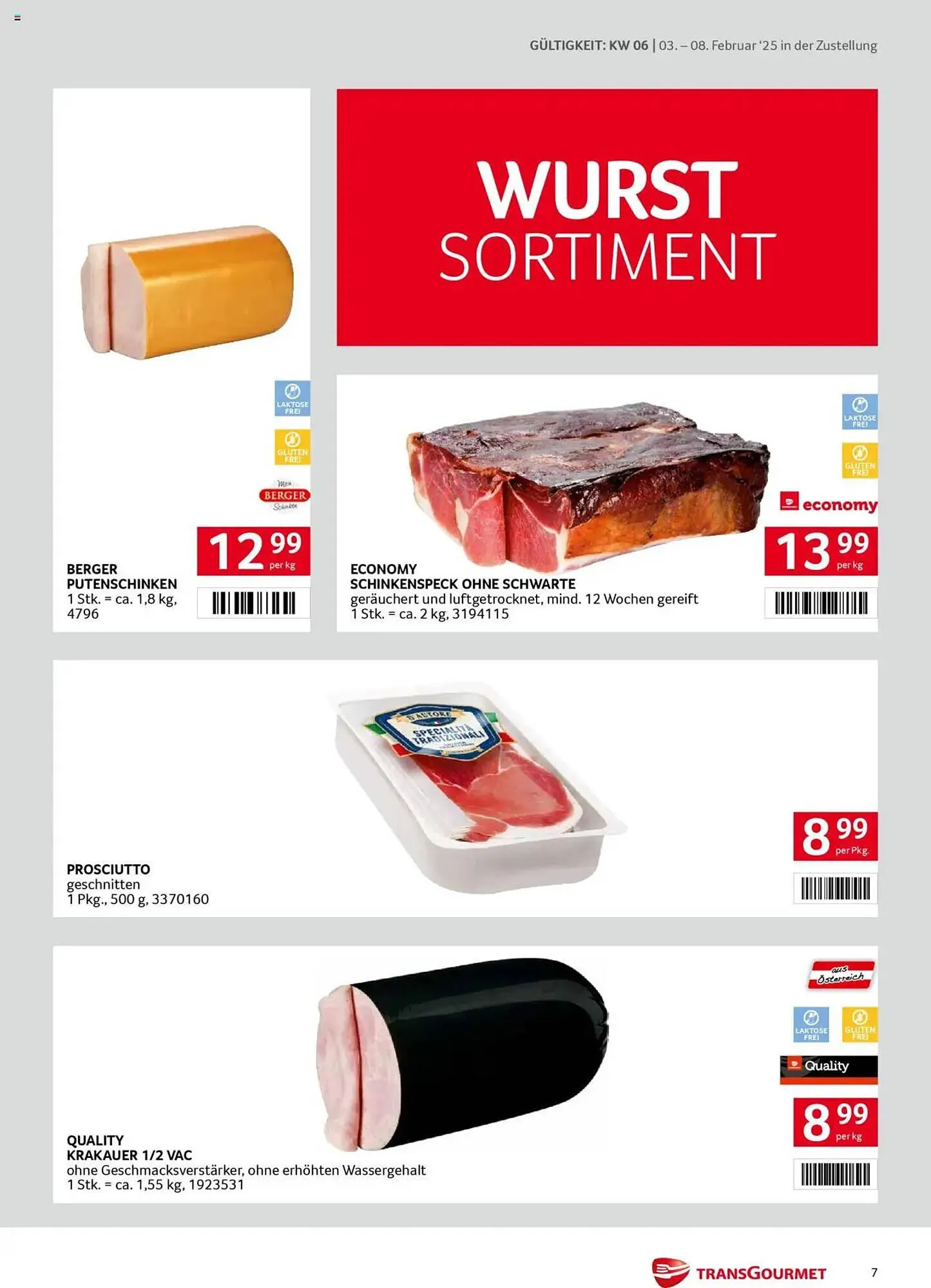 Transgourmet Flugblatt von 3. Februar bis 8. Februar 2025 - Flugblätt seite  7