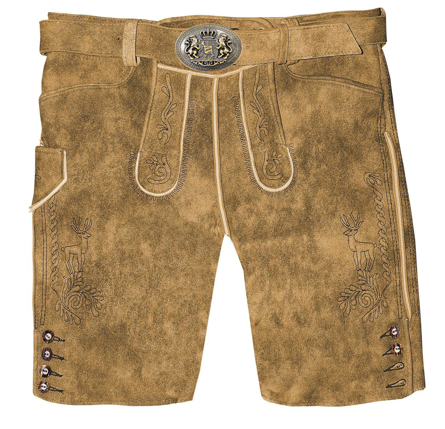Hirschlederhose “Hochfelln”, Honig-Antik
