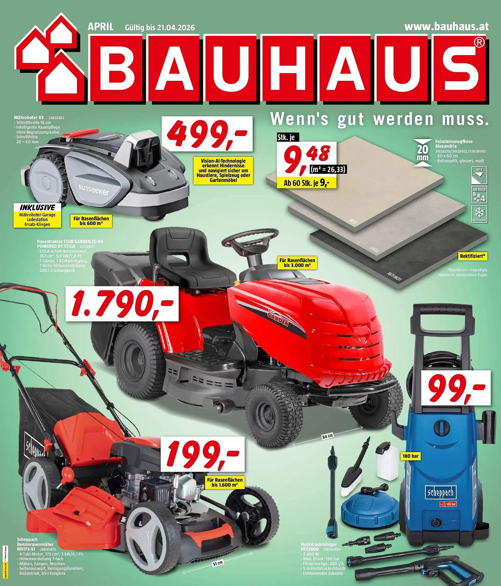 Bauhaus Flugblatt von 1. April bis 21. April 2026 - Flugblätt seite  1