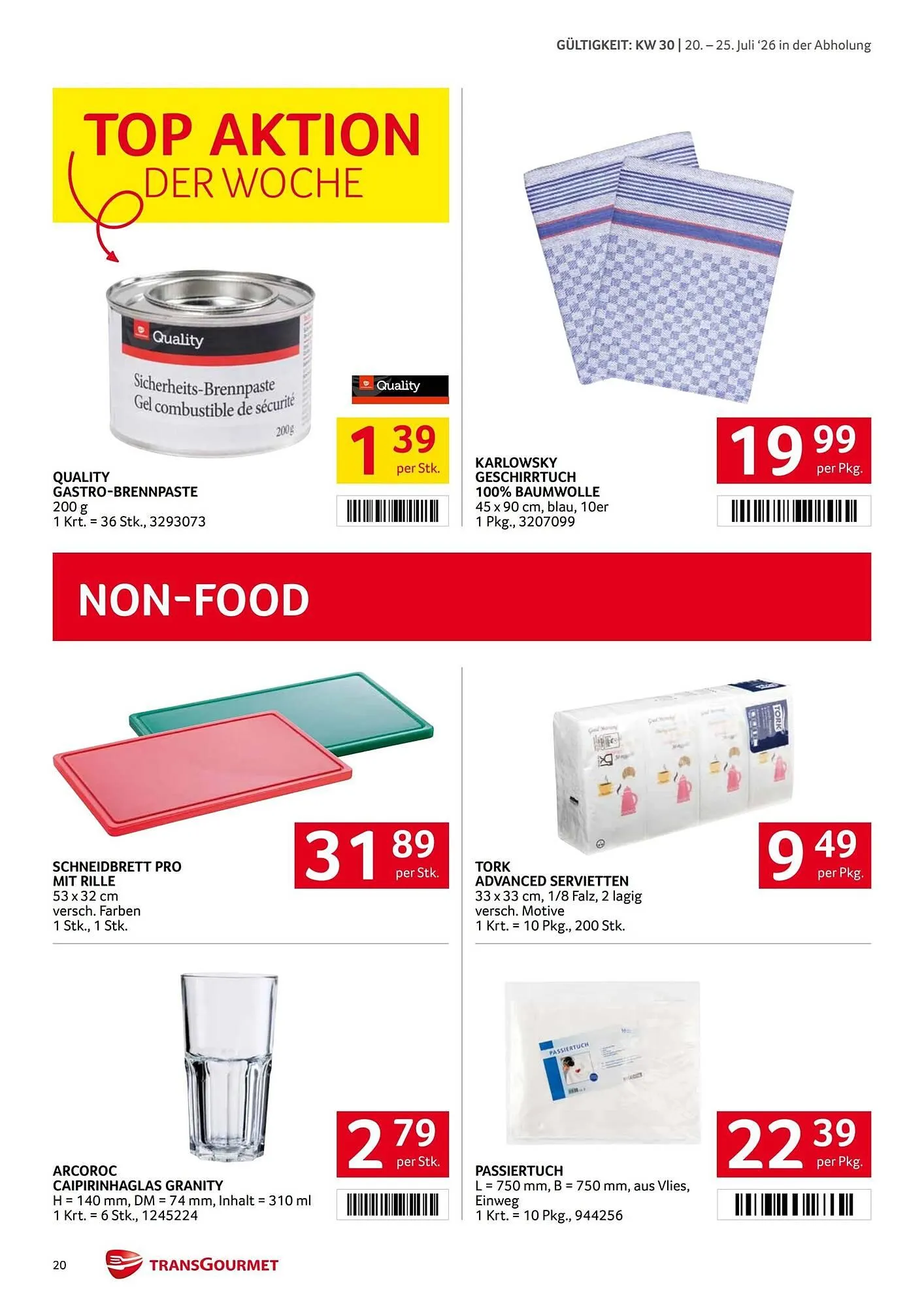 Transgourmet Flugblatt von 20. Juli bis 25. Juli 2026 - Flugblätt seite 19