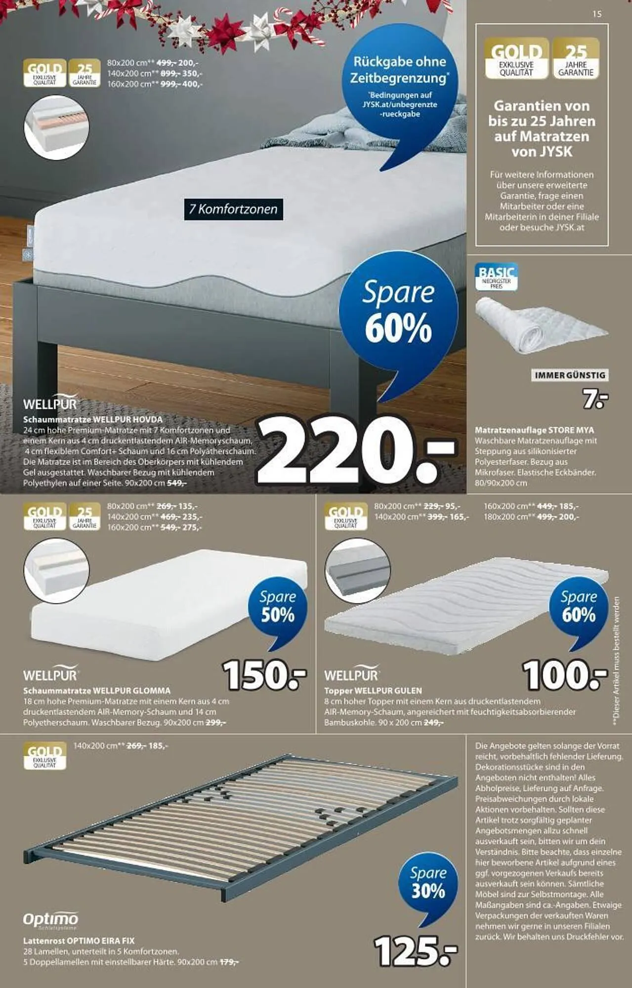 JYSK Flugblatt von 10. Dezember bis 6. Jänner 2026 - Flugblätt seite  15