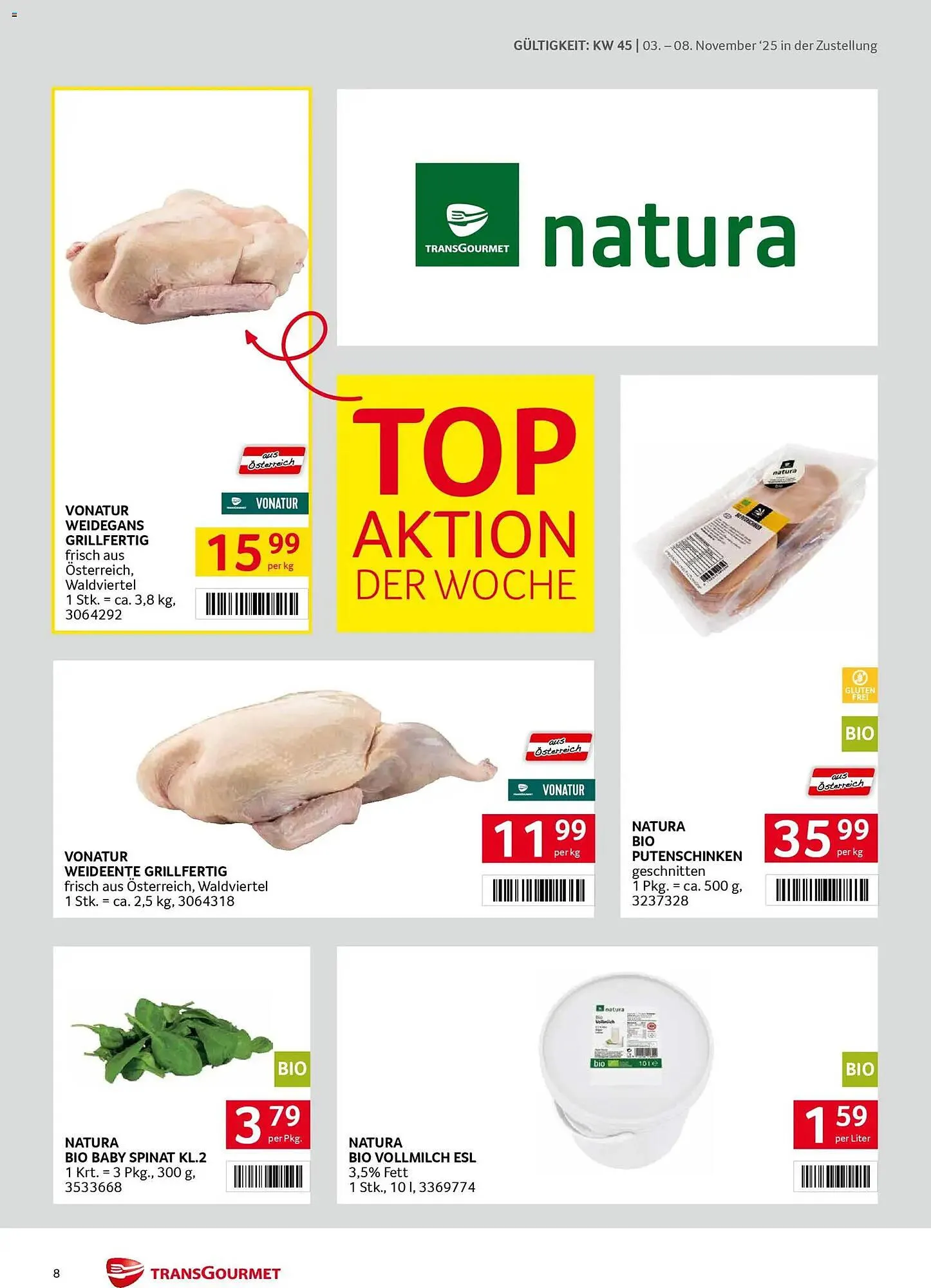 Transgourmet Flugblatt von 3. November bis 8. November 2025 - Flugblätt seite  8