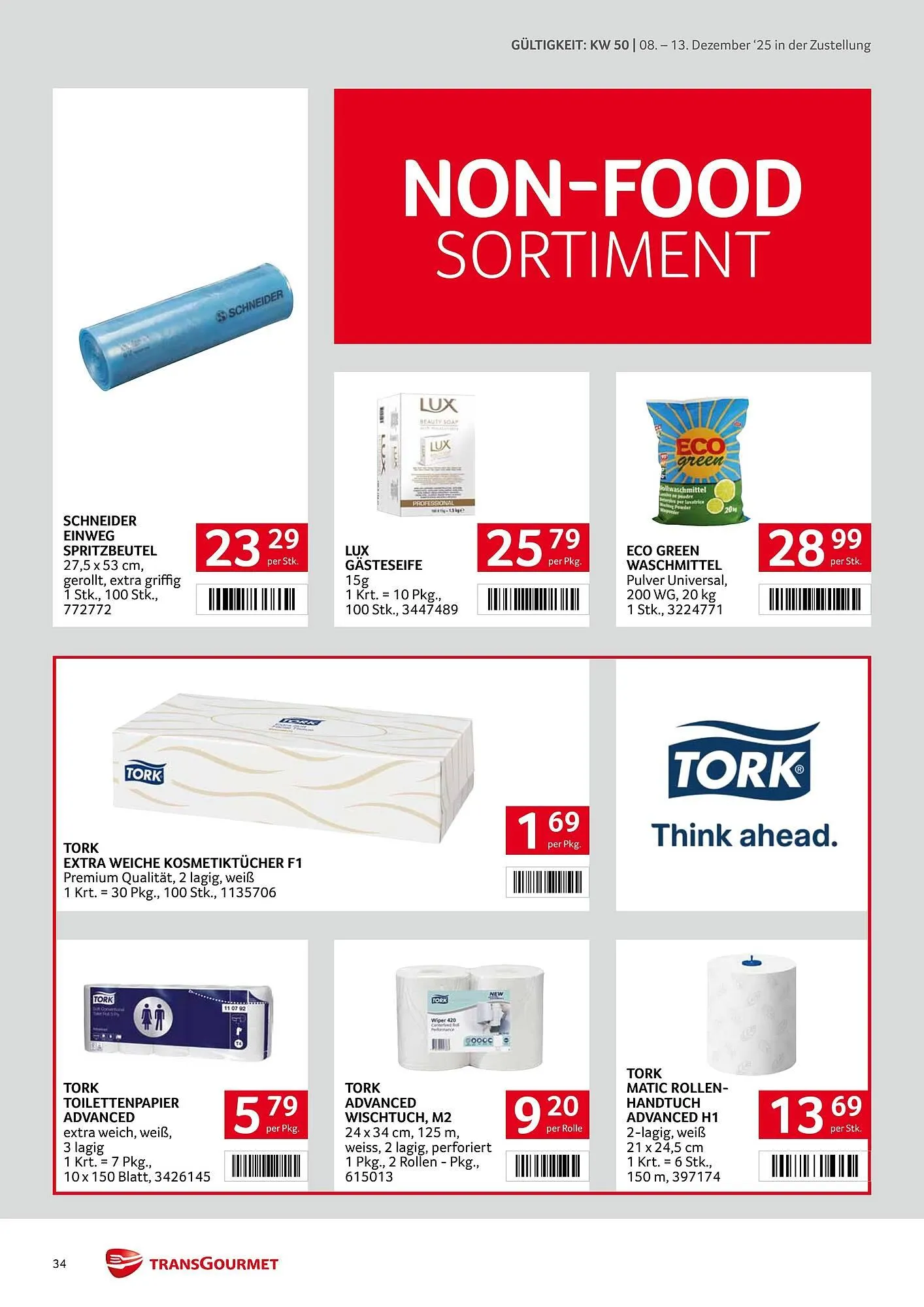 Transgourmet Flugblatt von 8. Dezember bis 13. Dezember 2025 - Flugblätt seite  34