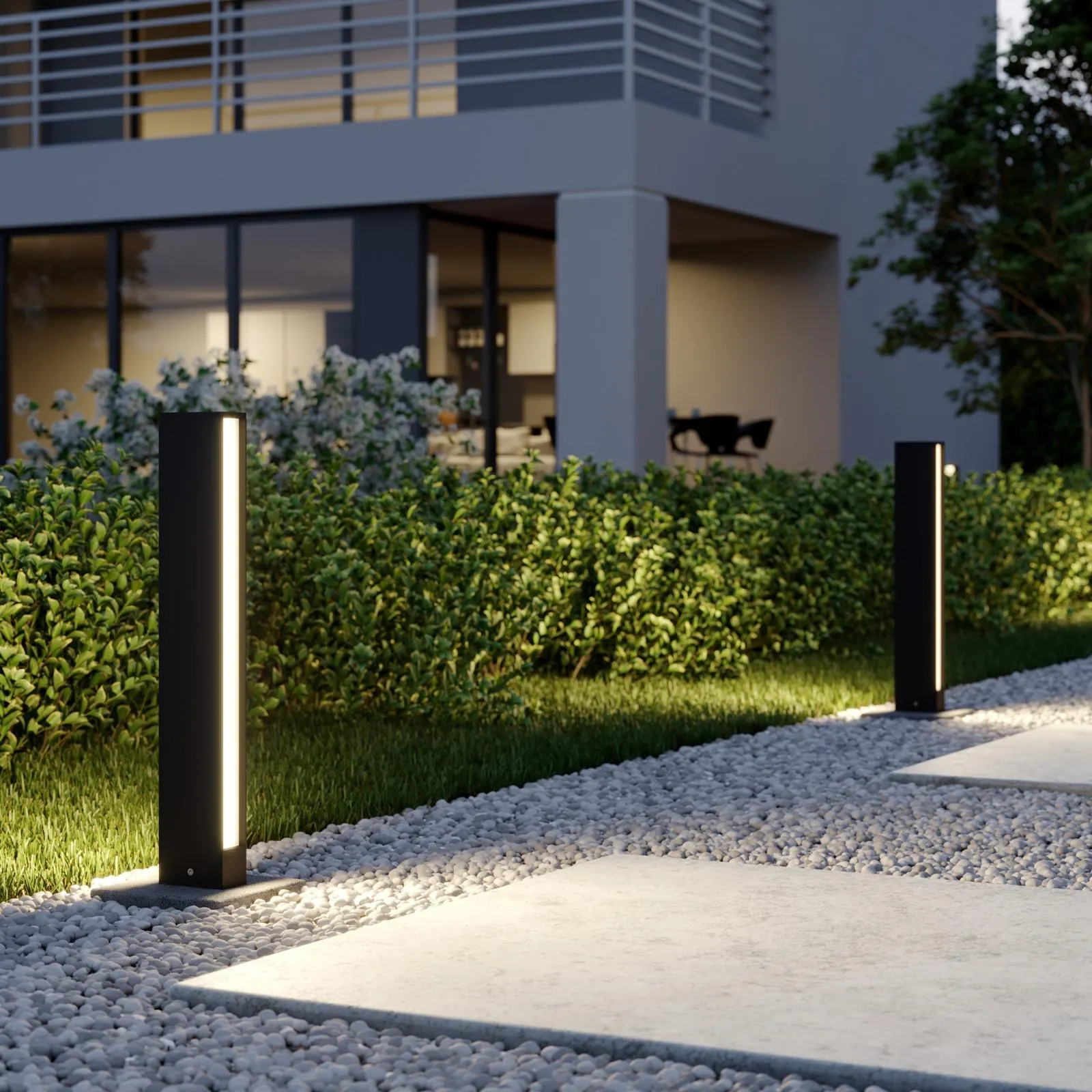 LED-Wegeleuchte Lirka, dunkelgrau, 2-flammig