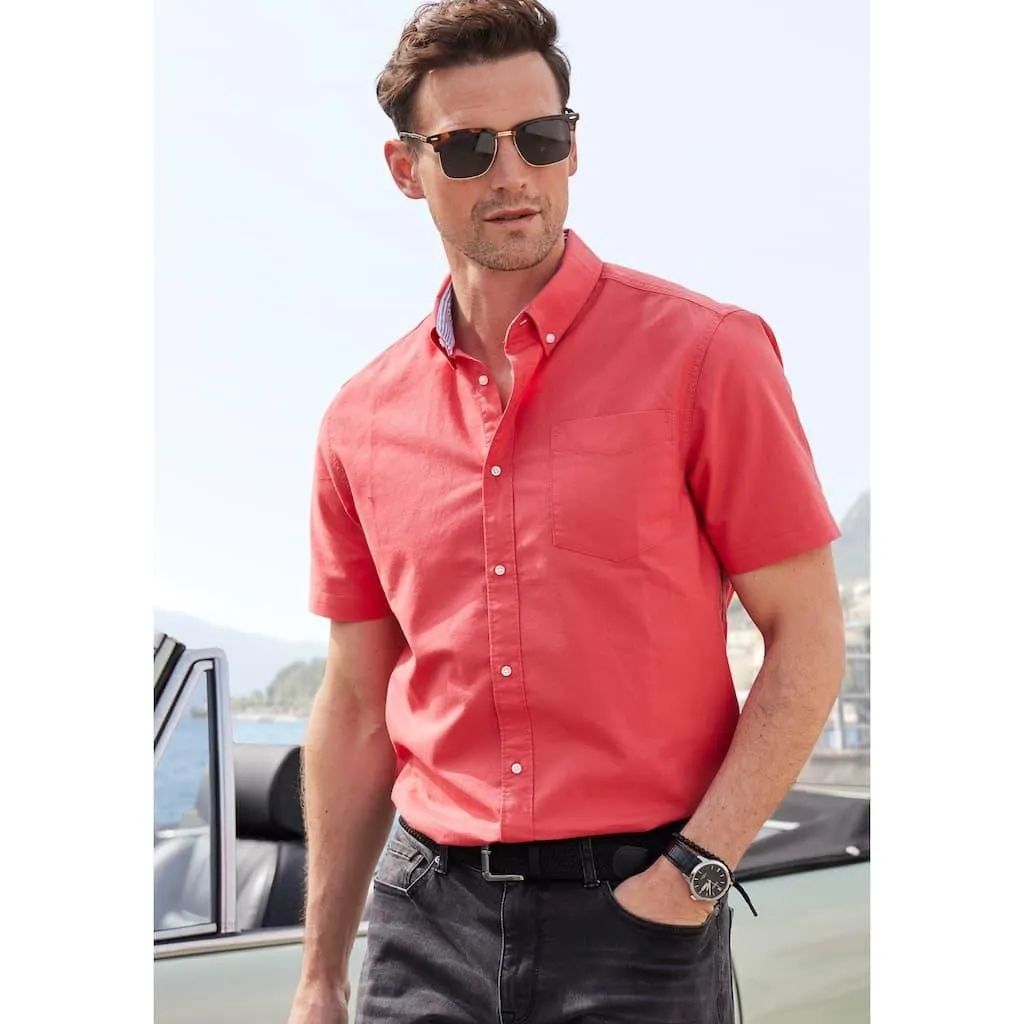 H.I.S Kurzarmhemd »regular-fit« mit Button-down-Kragen, reine Baumwolle