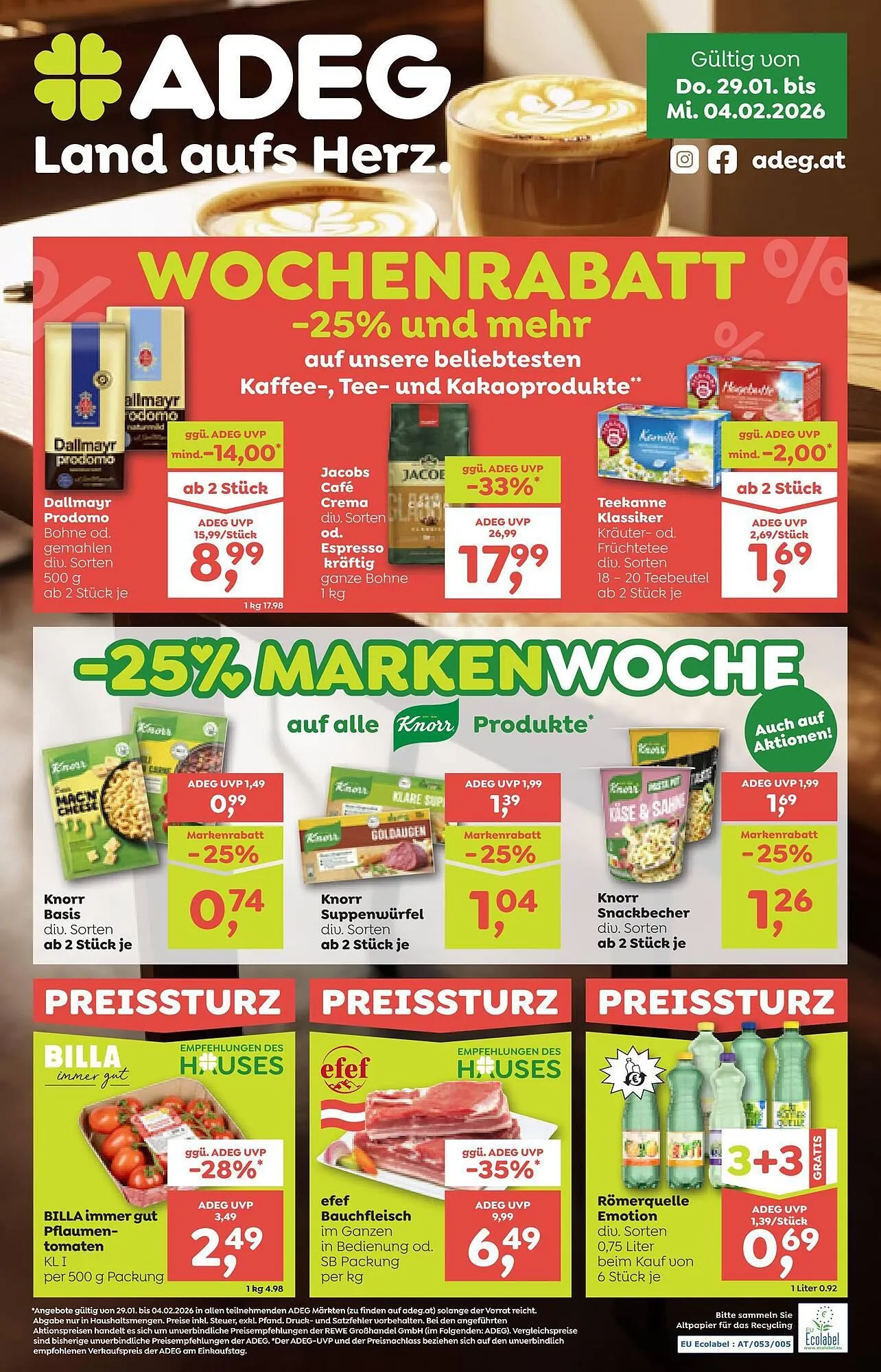 ADEG Flugblatt von 29. Jänner bis 4. Februar 2026 - Flugblätt seite  1