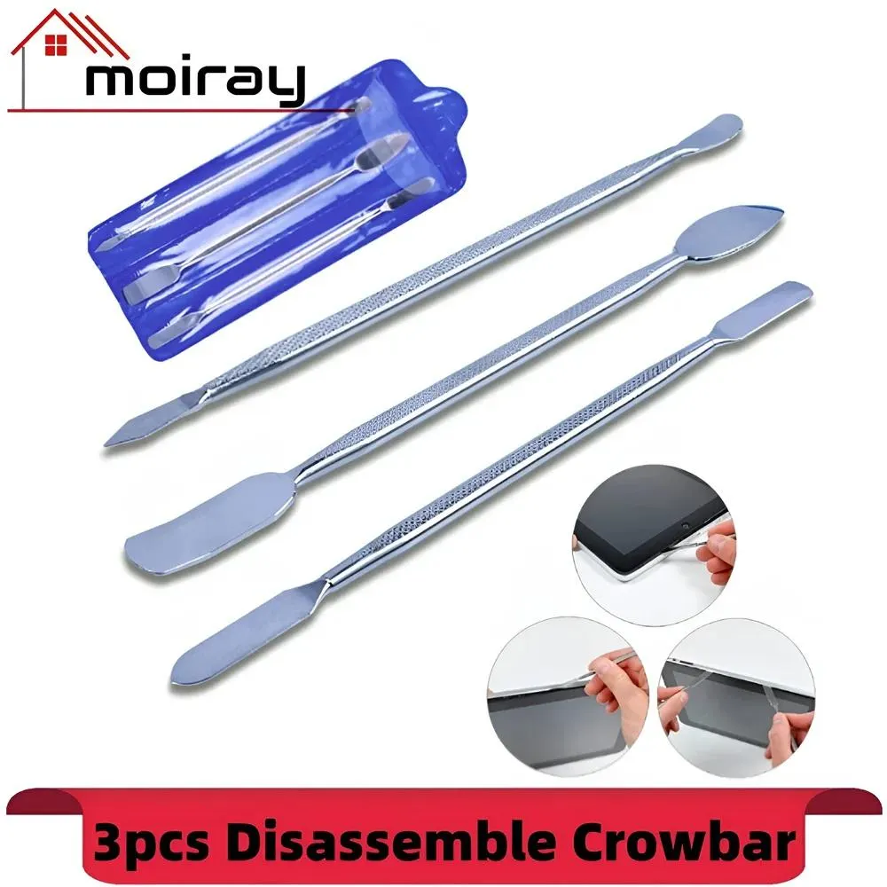 3pcs Universal Mobile Phone Repair Opening Tool Metal Disassemble Crowbar Metal Steel Pry Phone Hand Tool Set