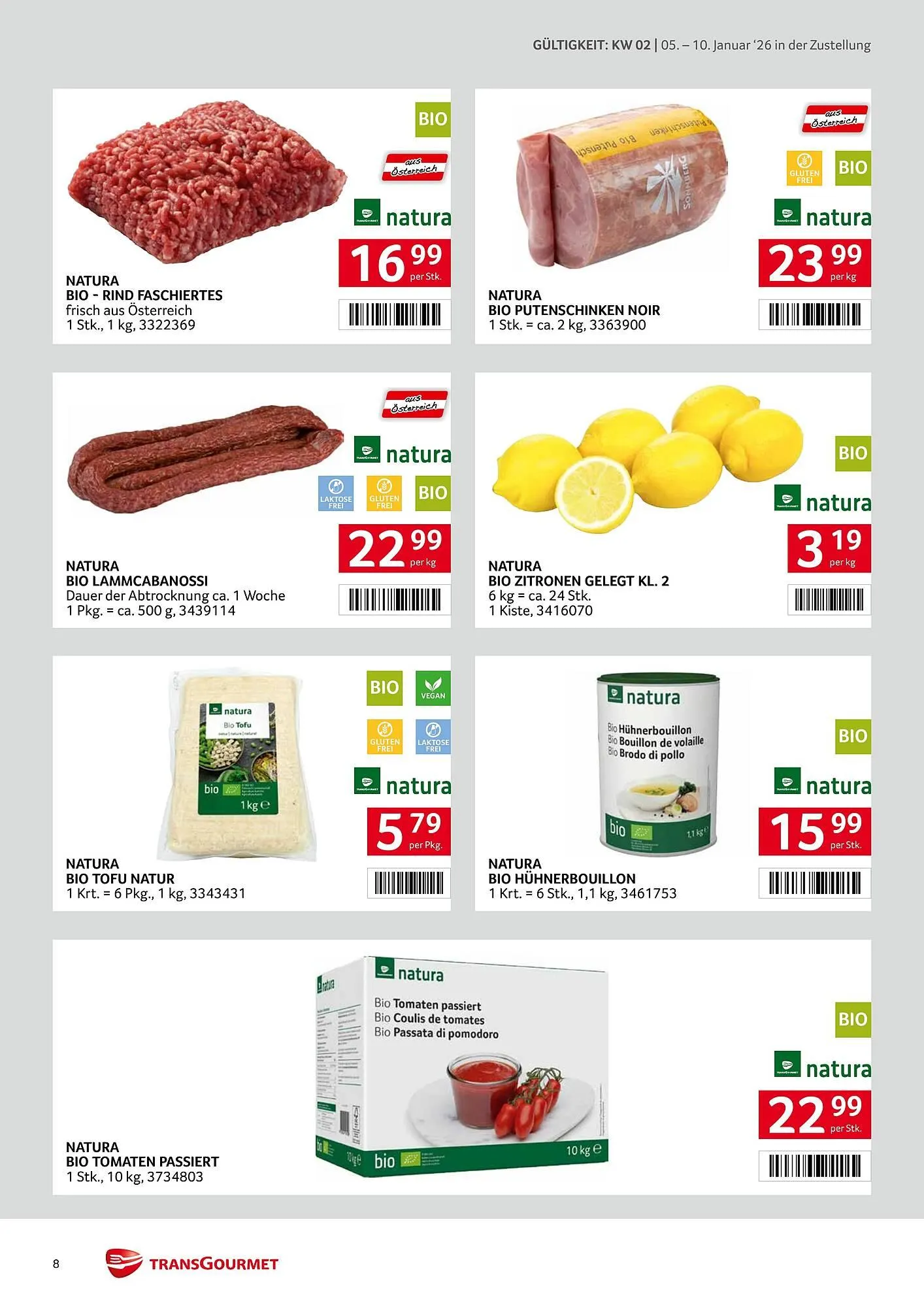 Transgourmet Flugblatt von 5. Jänner bis 10. Jänner 2026 - Flugblätt seite  8