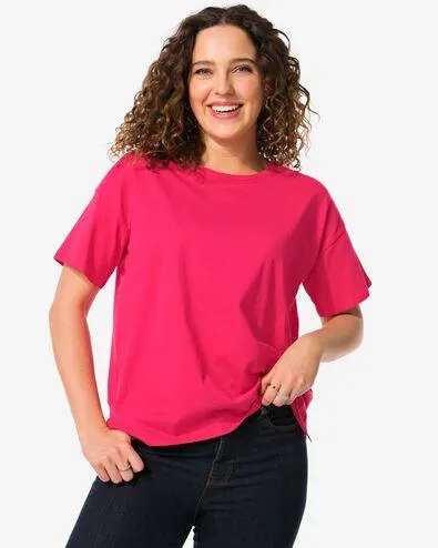 dames t-shirt Daisy roze