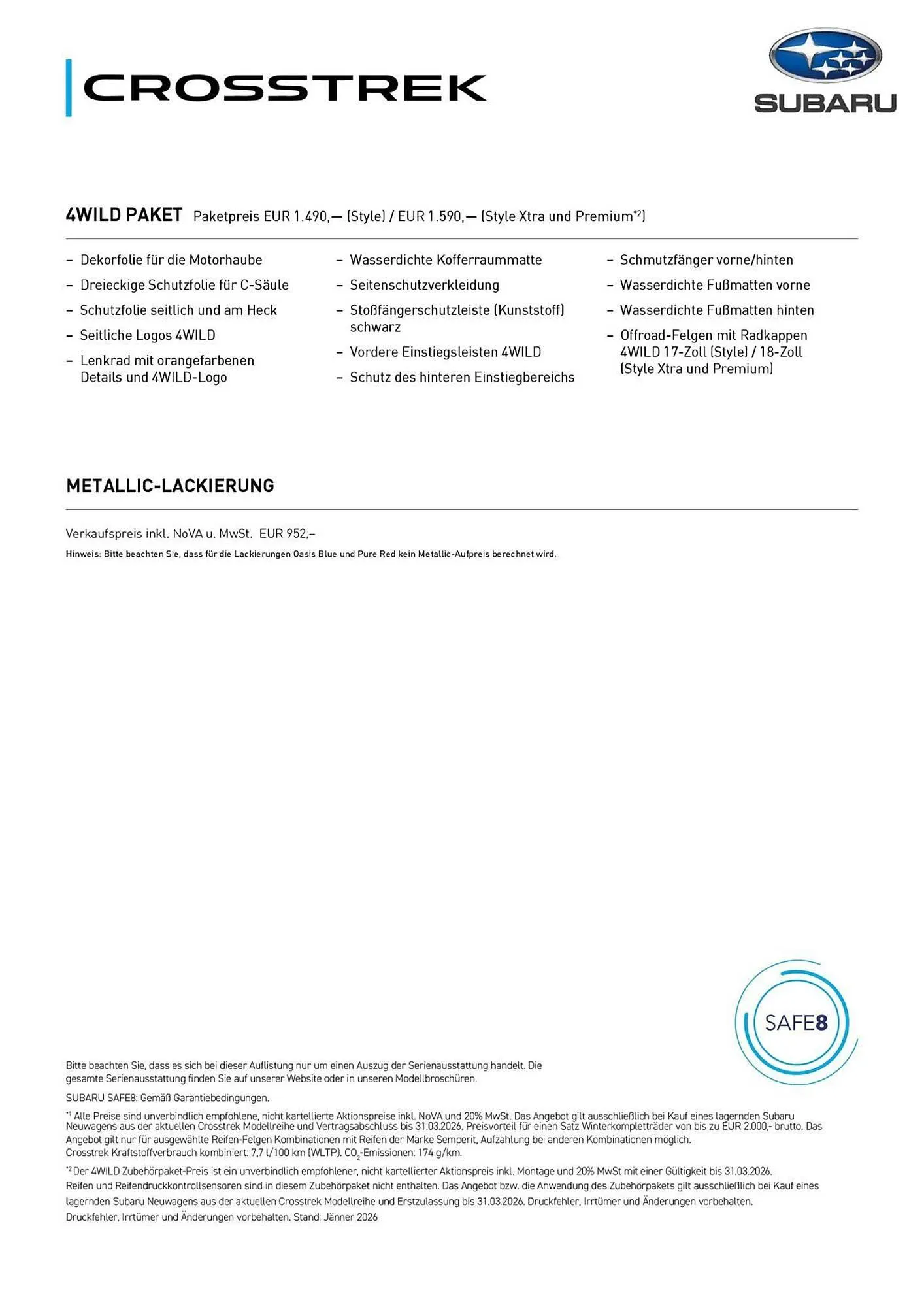 Subaru Flugblatt von 1. Jänner bis 31. Jänner 2026 - Flugblätt seite  2