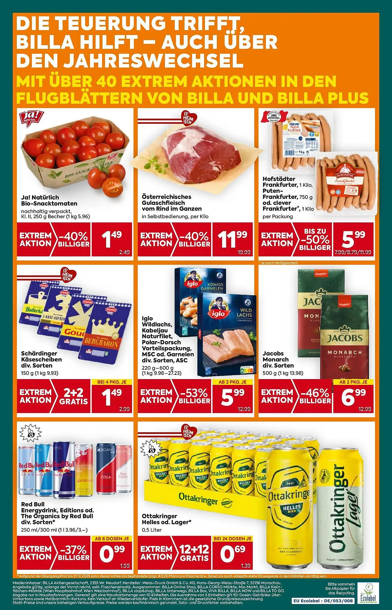 Billa Flugblatt von 27. Dezember bis 31. Dezember 2025 - Flugblätt seite  20