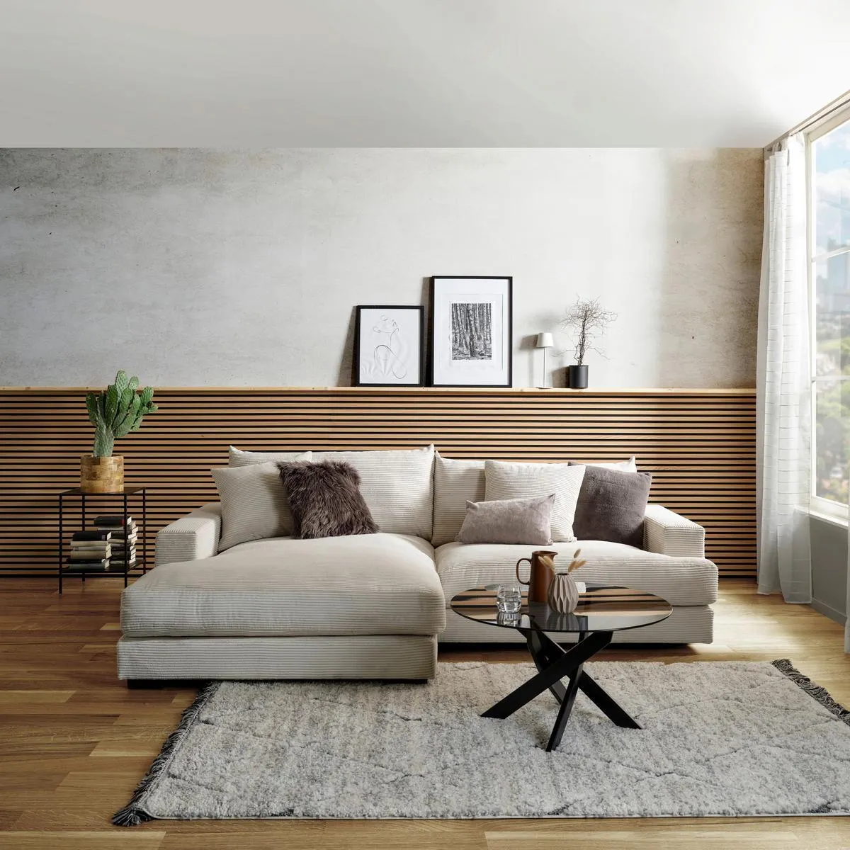 Pelle mit Kissen Beige Nosagunterfederung