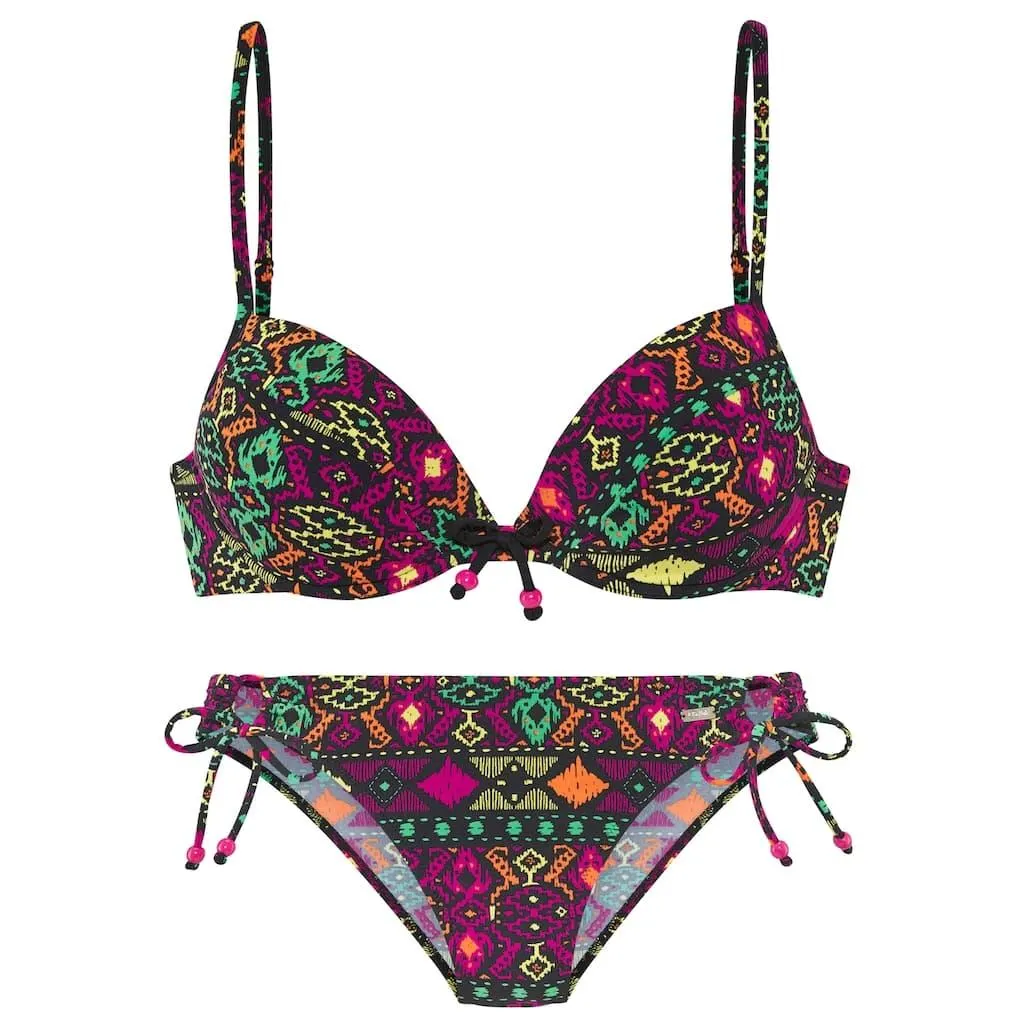 Buffalo Push-Up-Bikini farbenfroher Ethnodruck