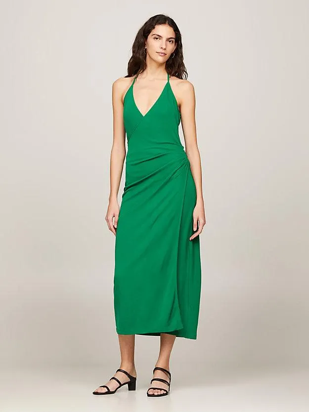 Maxi-Kleid aus Jersey-Krepp mit Neckholder