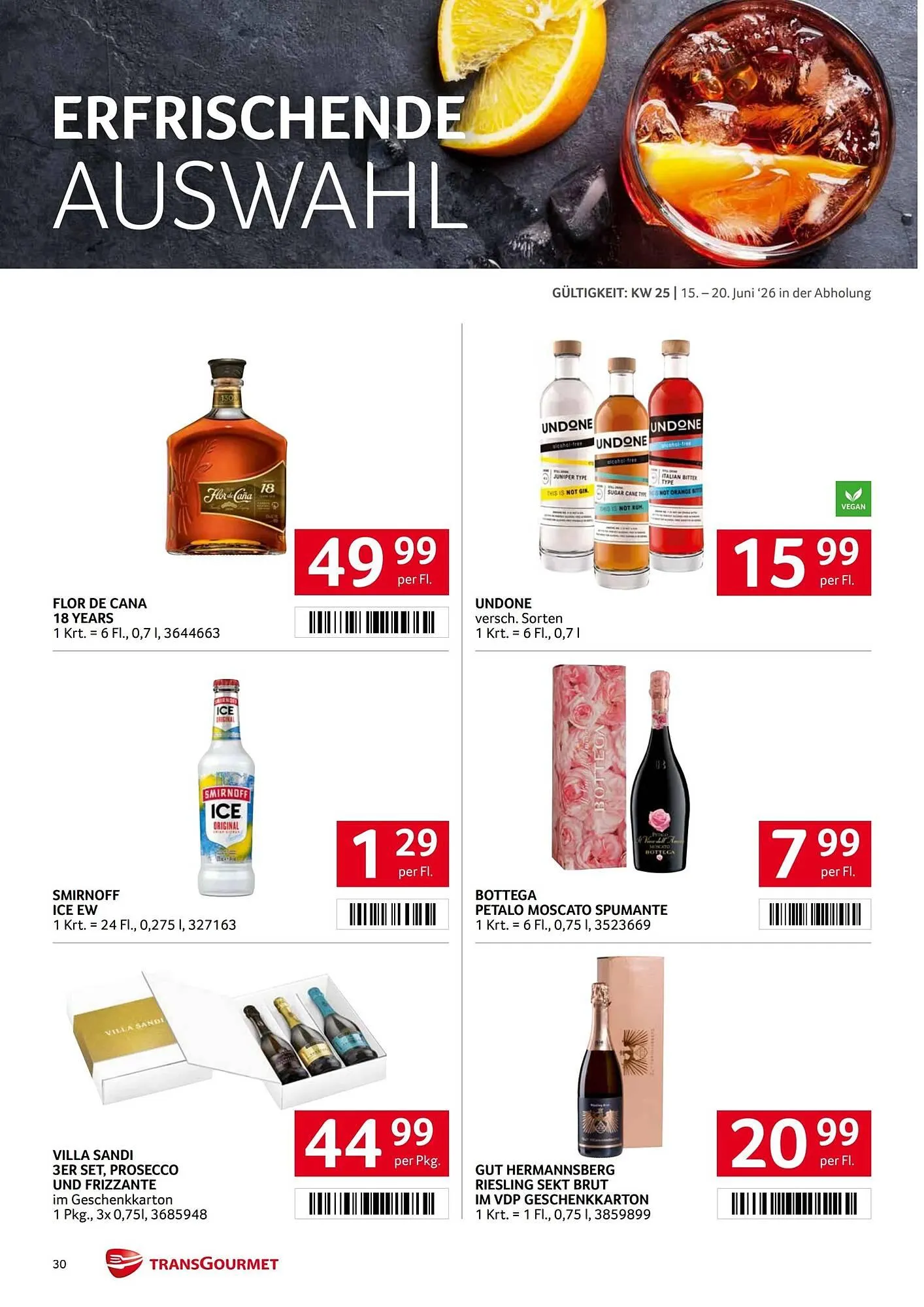 Transgourmet Flugblatt von 15. Juni bis 20. Juni 2026 - Flugblätt seite  30
