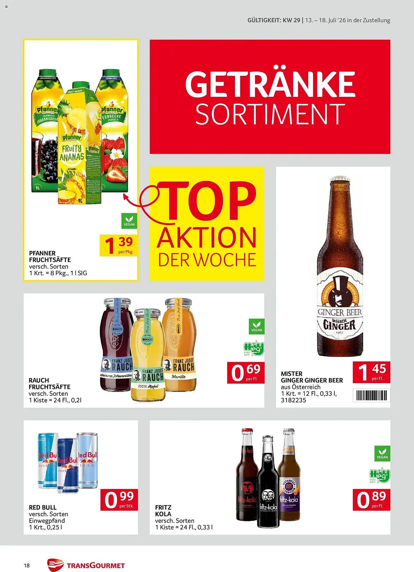Transgourmet Flugblatt von 13. Juli bis 18. Juli 2026 - Flugblätt seite 18