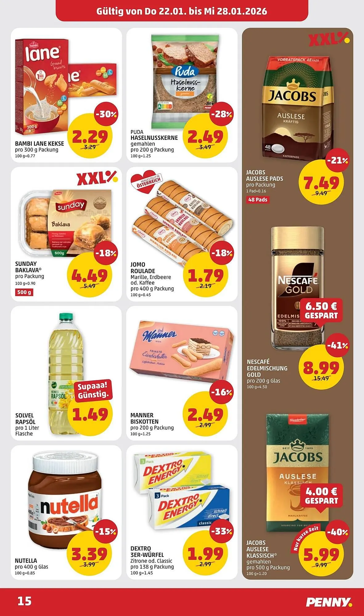 PENNY Flugblatt von 22. Jänner bis 28. Jänner 2026 - Flugblätt seite  15