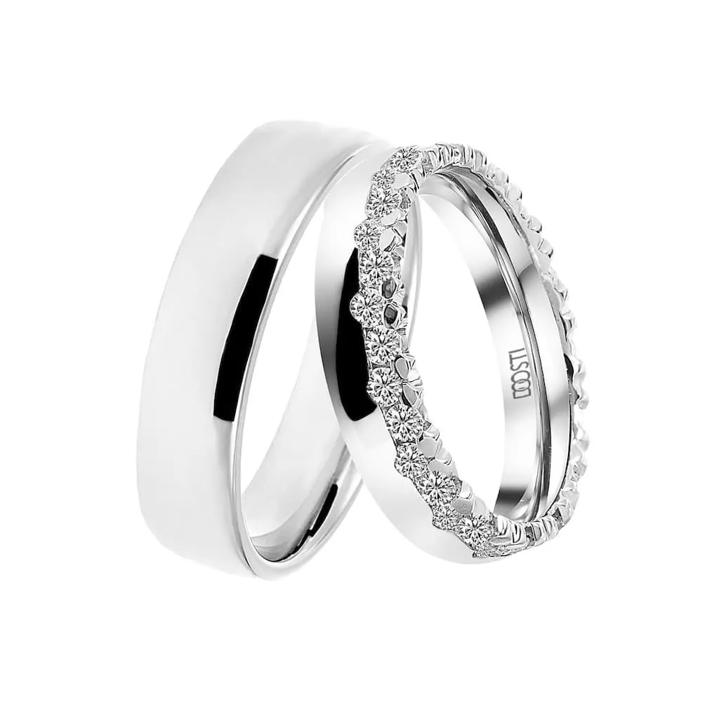 DOOSTI Trauring »Schmuck Geschenk Silber 925 Trauring Ehering Partnerring LIEBE« wahlweise mit oder ohne Zirkonia