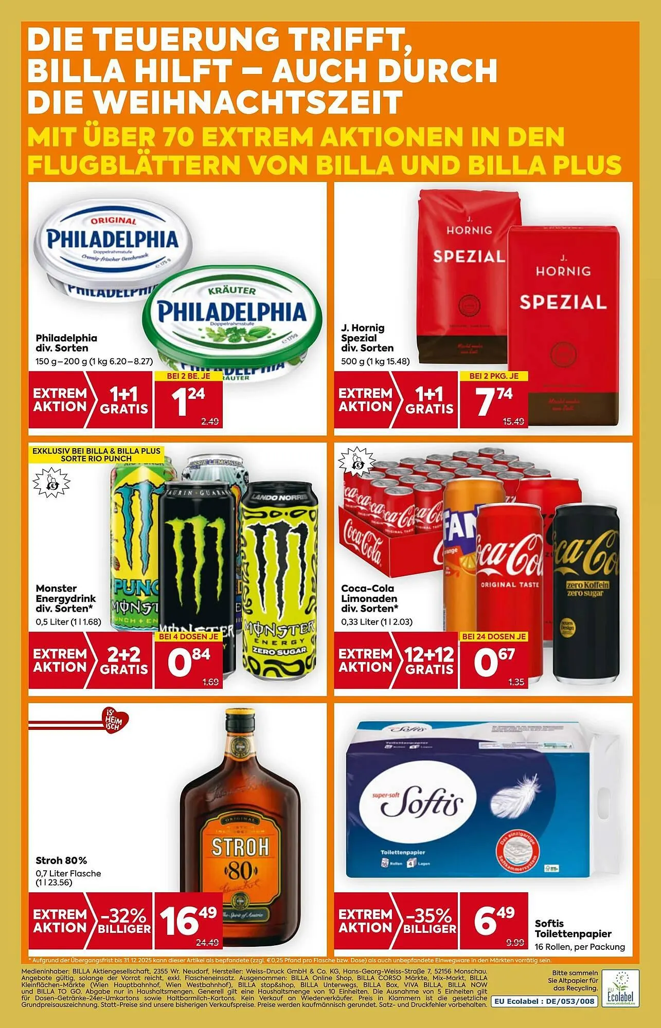 Billa Corso Flugblatt von 4. Dezember bis 10. Dezember 2025 - Flugblätt seite  20