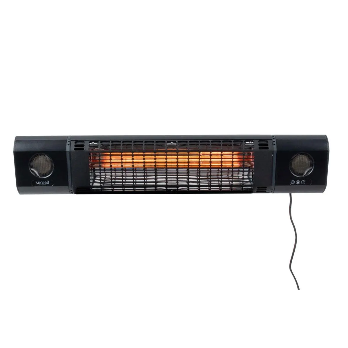SUNRED Sundred Wandheizstrahler Sun and Sound Ultra Wall Black 2000 Watt mit Soundsystem