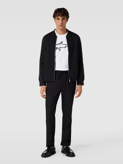 T-Shirt mit Label-Print in weiss