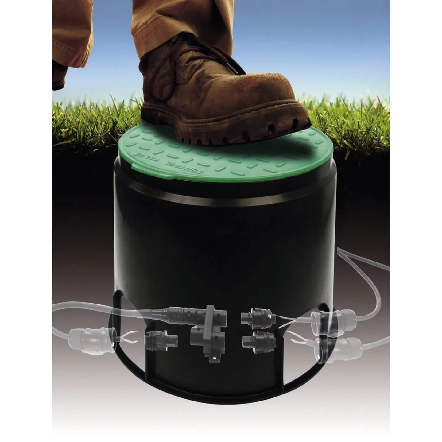 Heitronic 21035 Bodeneinbaudose Schwarz, Grün