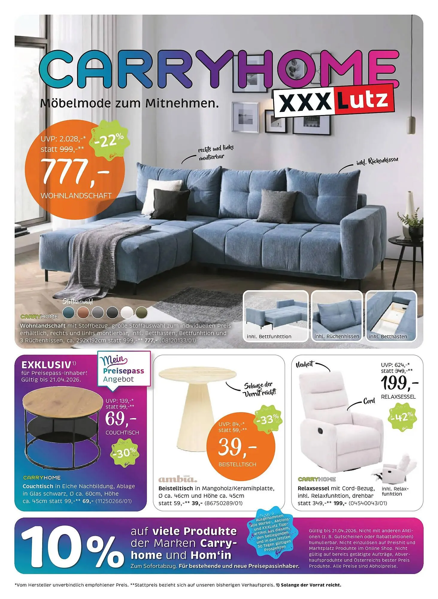 XXXLutz Prospekt von 7. April bis 21. April 2026 - Flugblätt seite  1