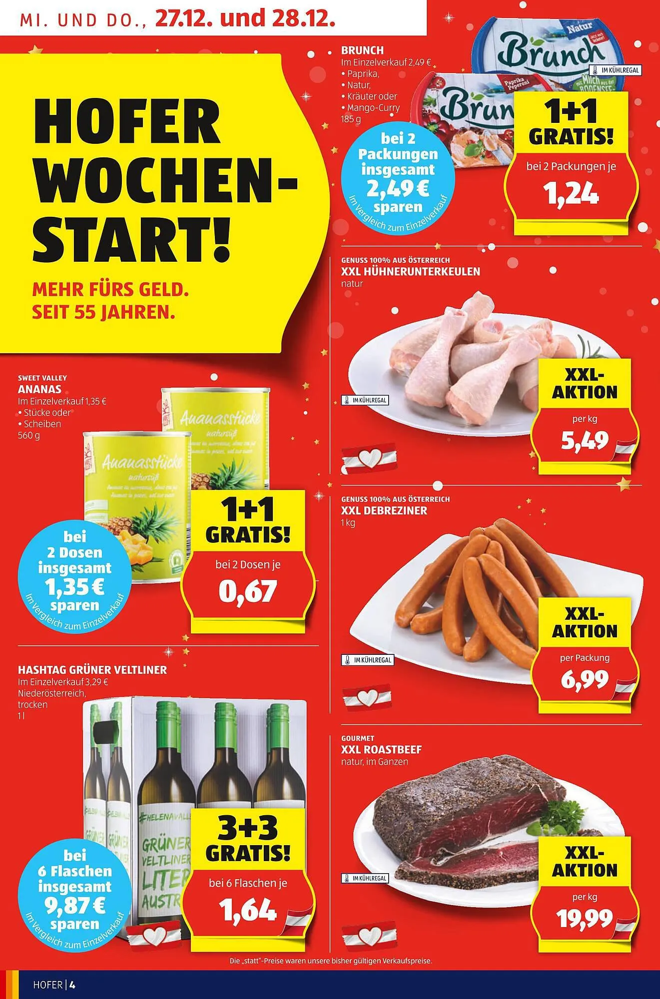 Hofer Flugblatt von 22. Dezember bis 28. Dezember 2024 - Flugblätt seite 4