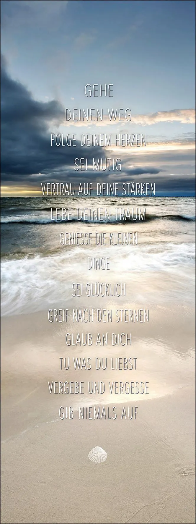 Leinwandbild Geh Deinen Weg Meermotiv Mit Spruch 27x77 cm
