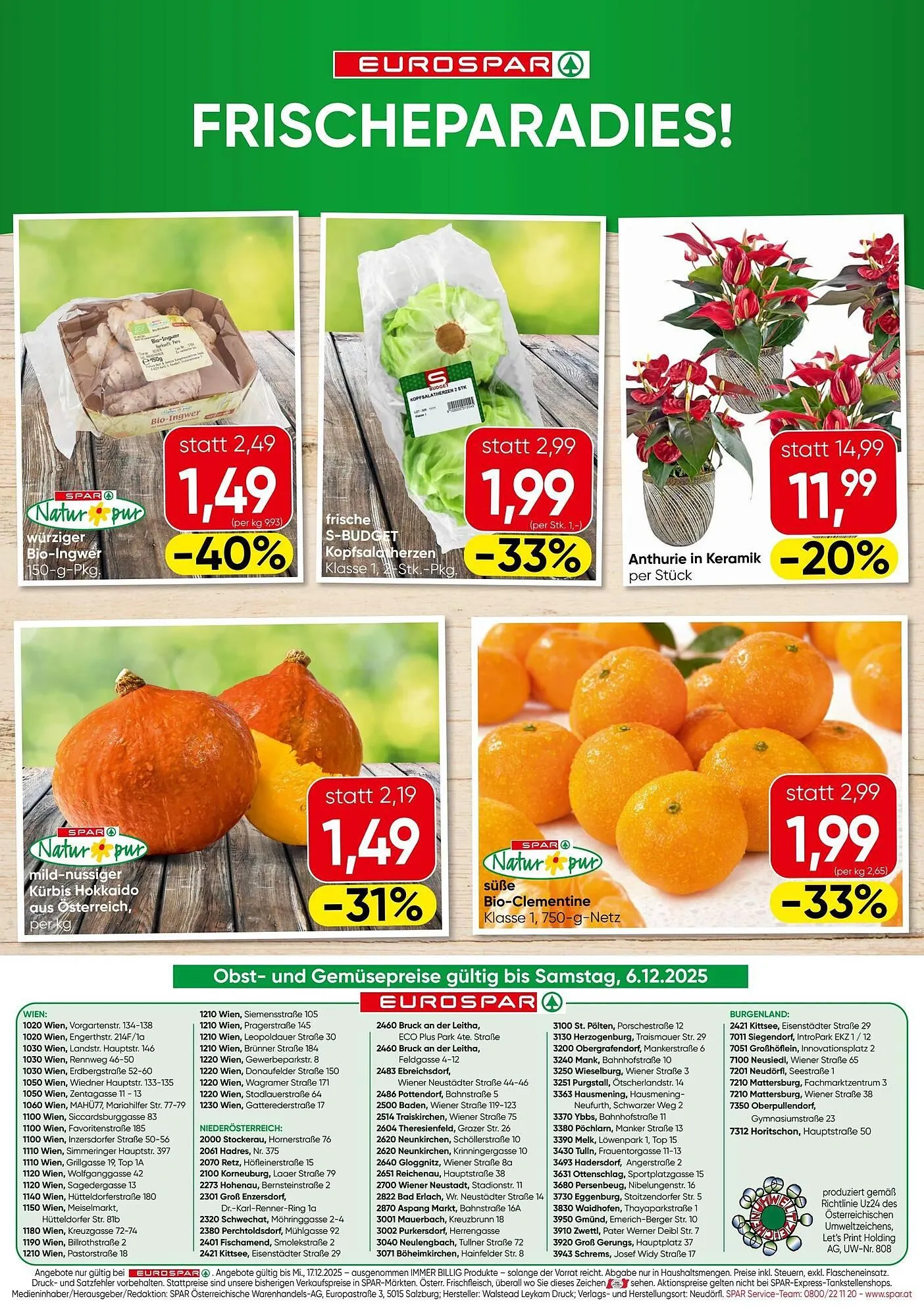 Eurospar Flugblatt von 4. Dezember bis 17. Dezember 2025 - Flugblätt seite  16