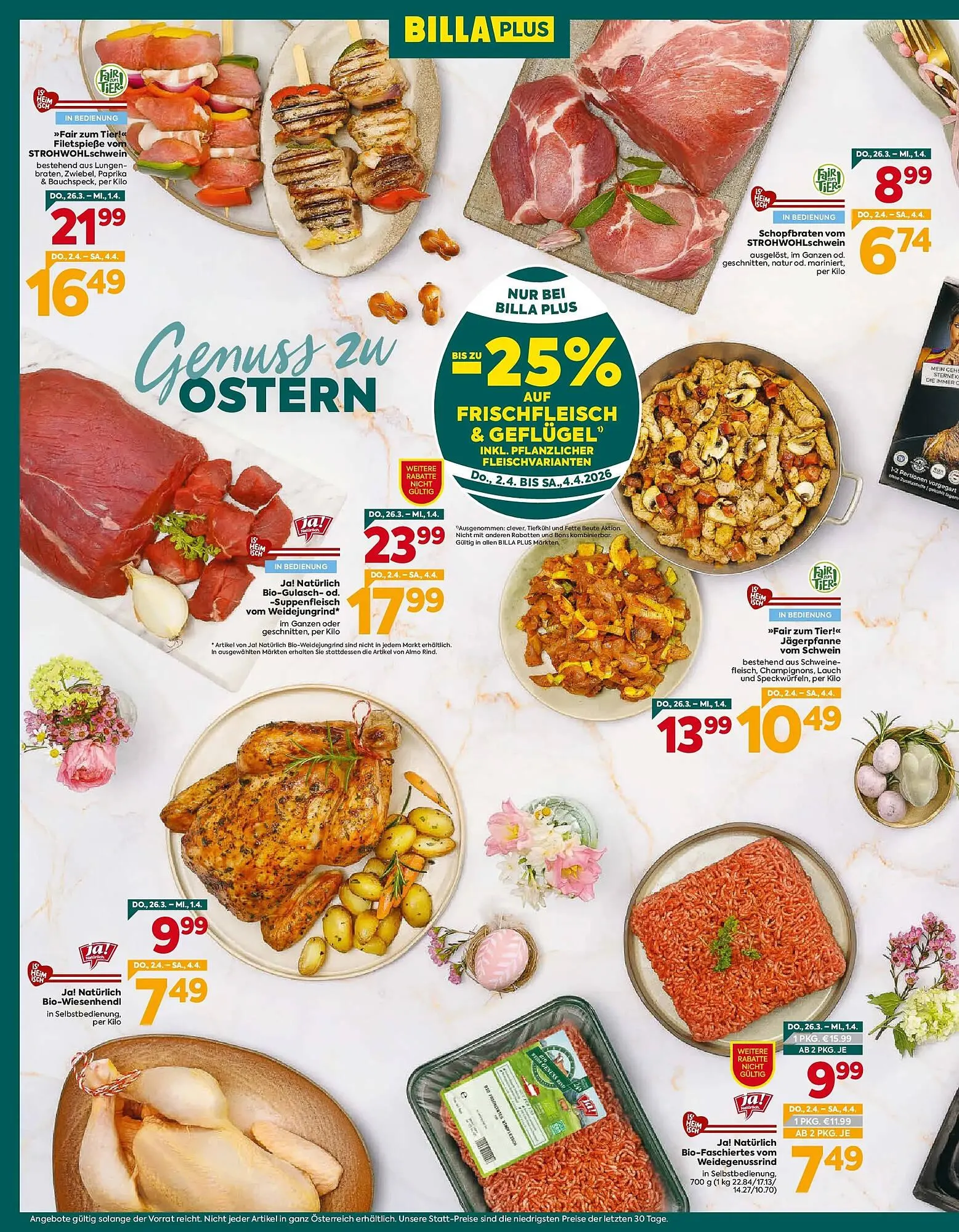 Billa Flugblatt von 26. März bis 4. April 2026 - Flugblätt seite  8