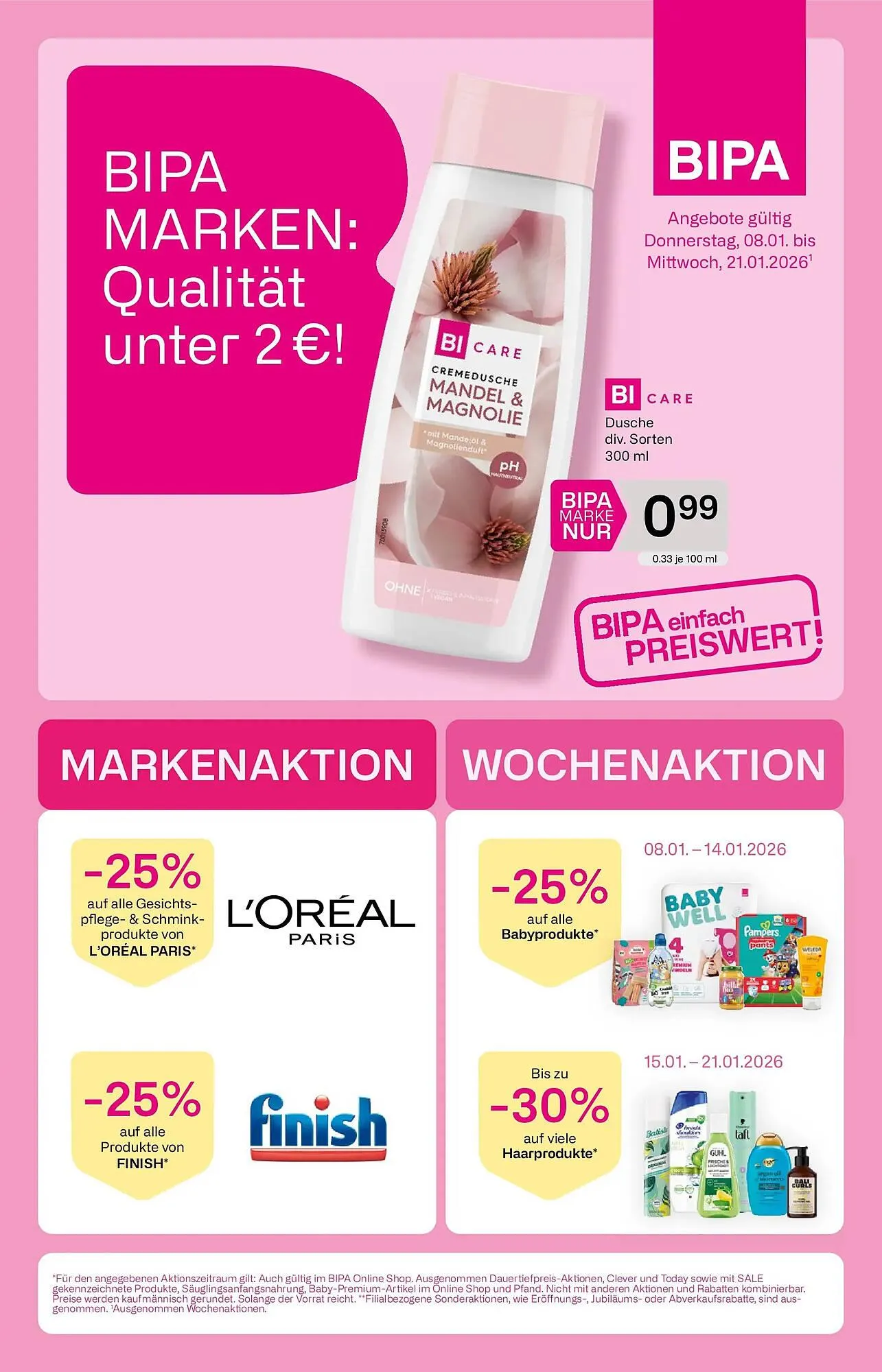 Bipa Flugblatt von 8. Jänner bis 21. Jänner 2026 - Flugblätt seite  1