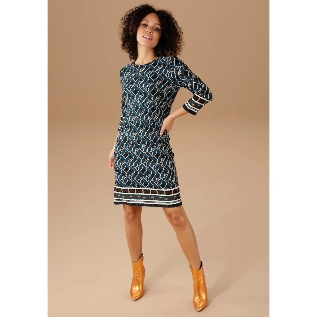 Aniston SELECTED Jerseykleid im Retro-Dessin