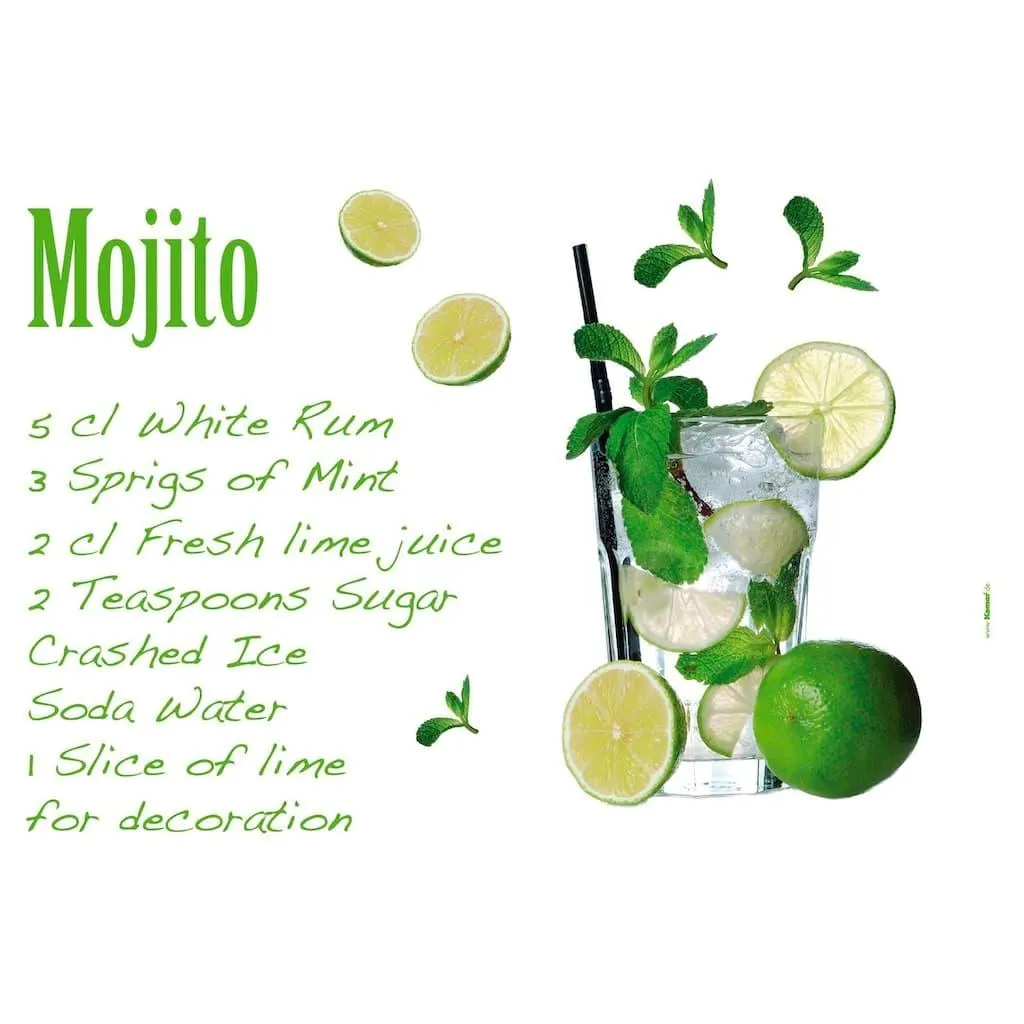 Komar Wandtattoo »Mojito - Größe 100 x 70 cm« selbstklebend, Wandsticker