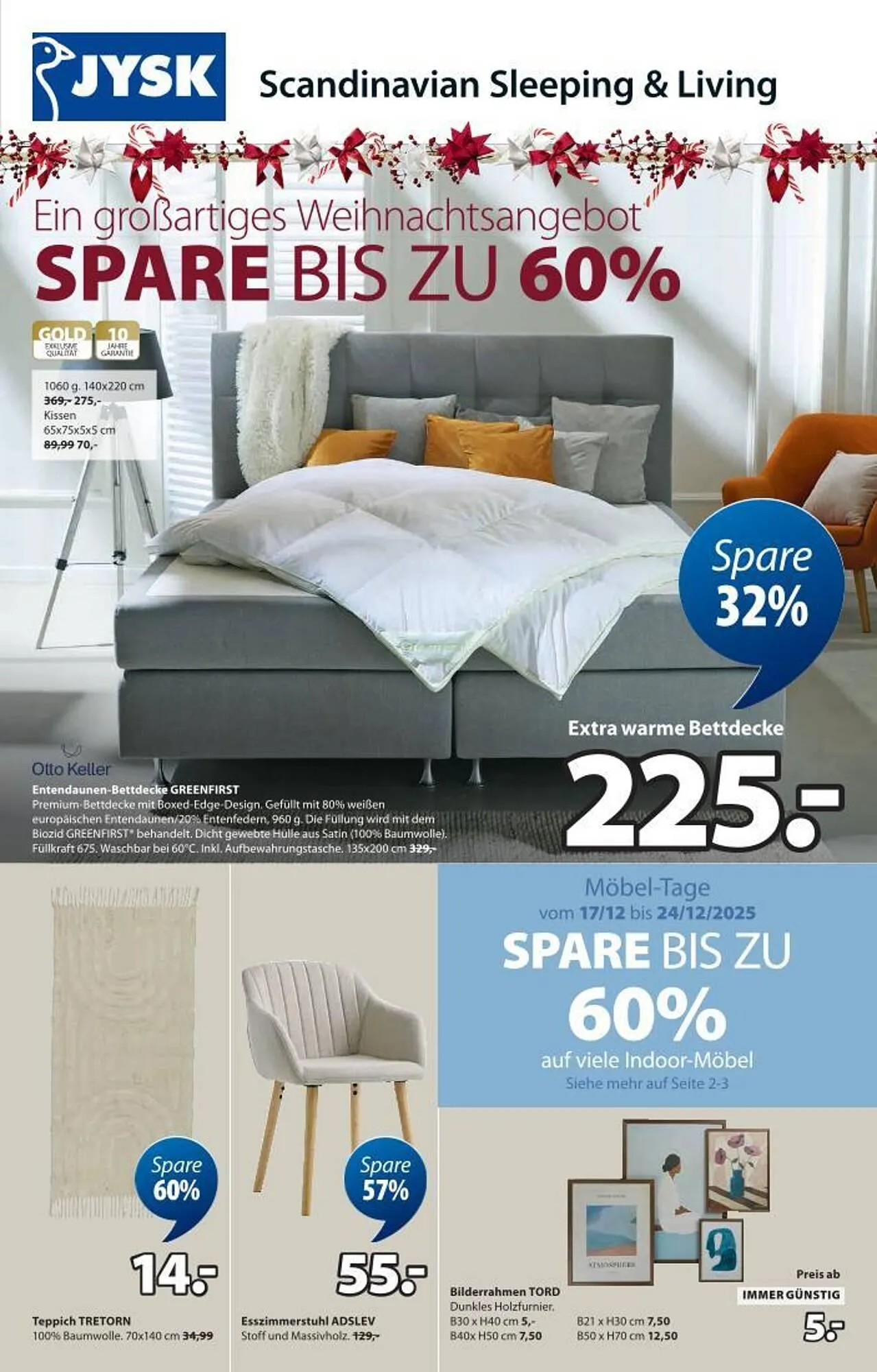 JYSK Flugblatt von 17. Dezember bis 1. Jänner 2026 - Flugblätt seite 1