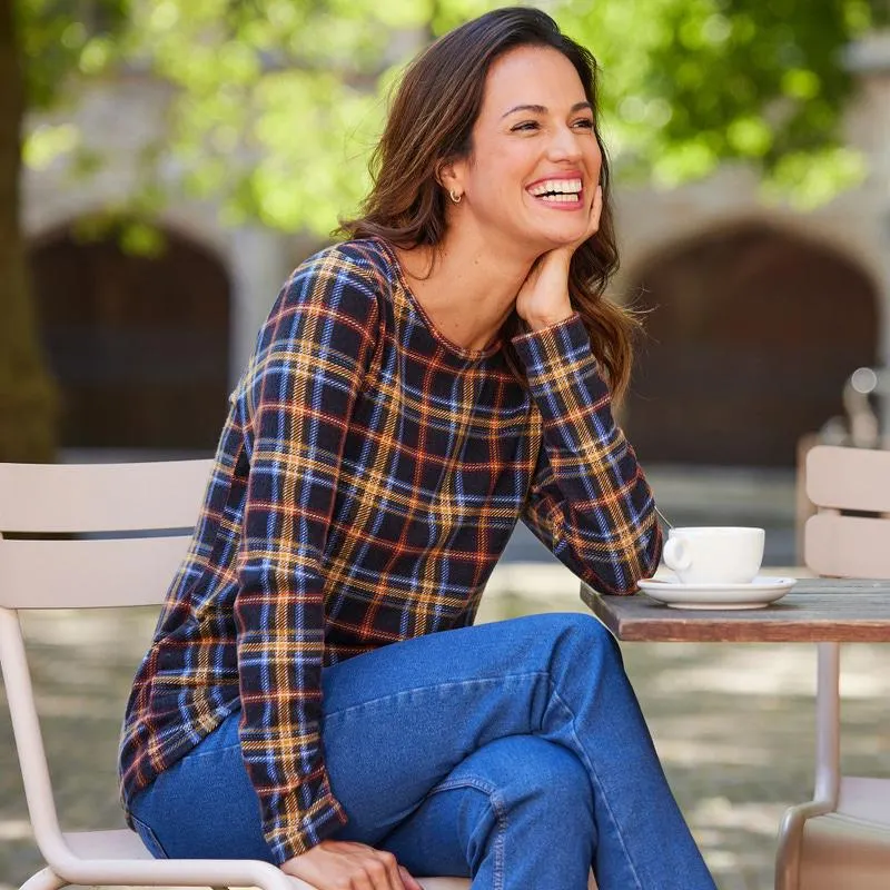 Damen-Pullover mit Karomuster