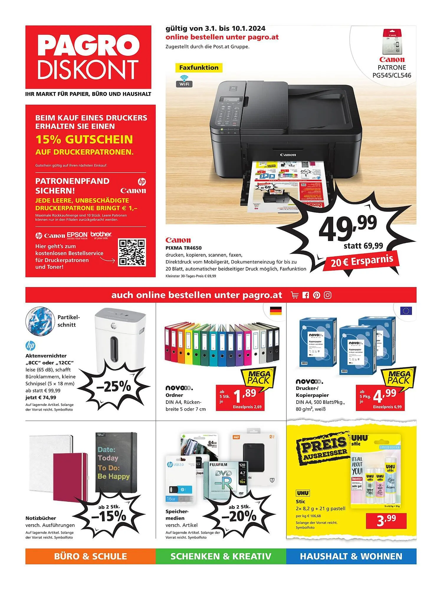 Pagro Diskont Flugblatt von 3. Jänner bis 10. Jänner 2024 - Flugblätt seite  